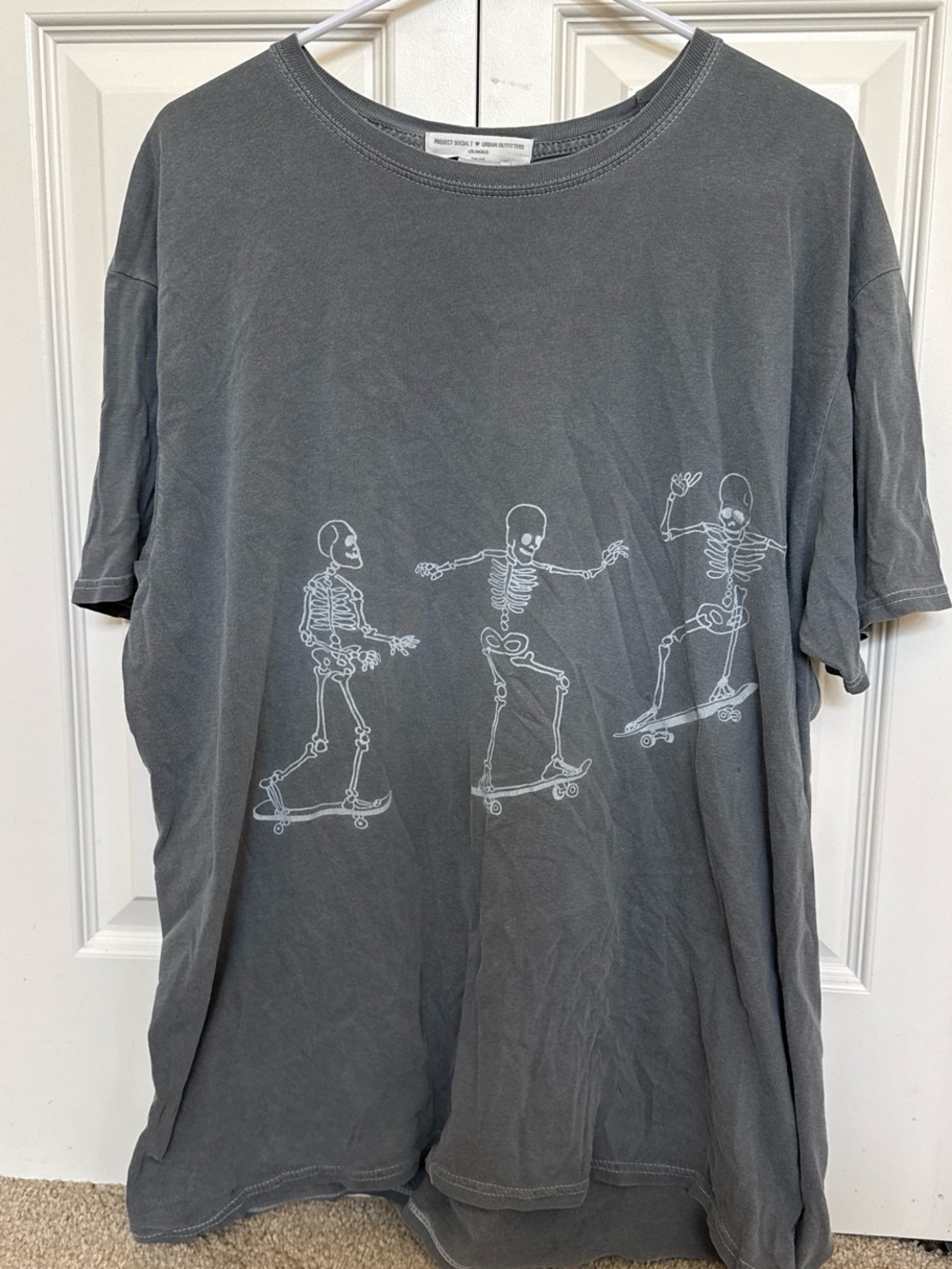 Urban Outfitters Gray Skate Skeleton Graphic Tee